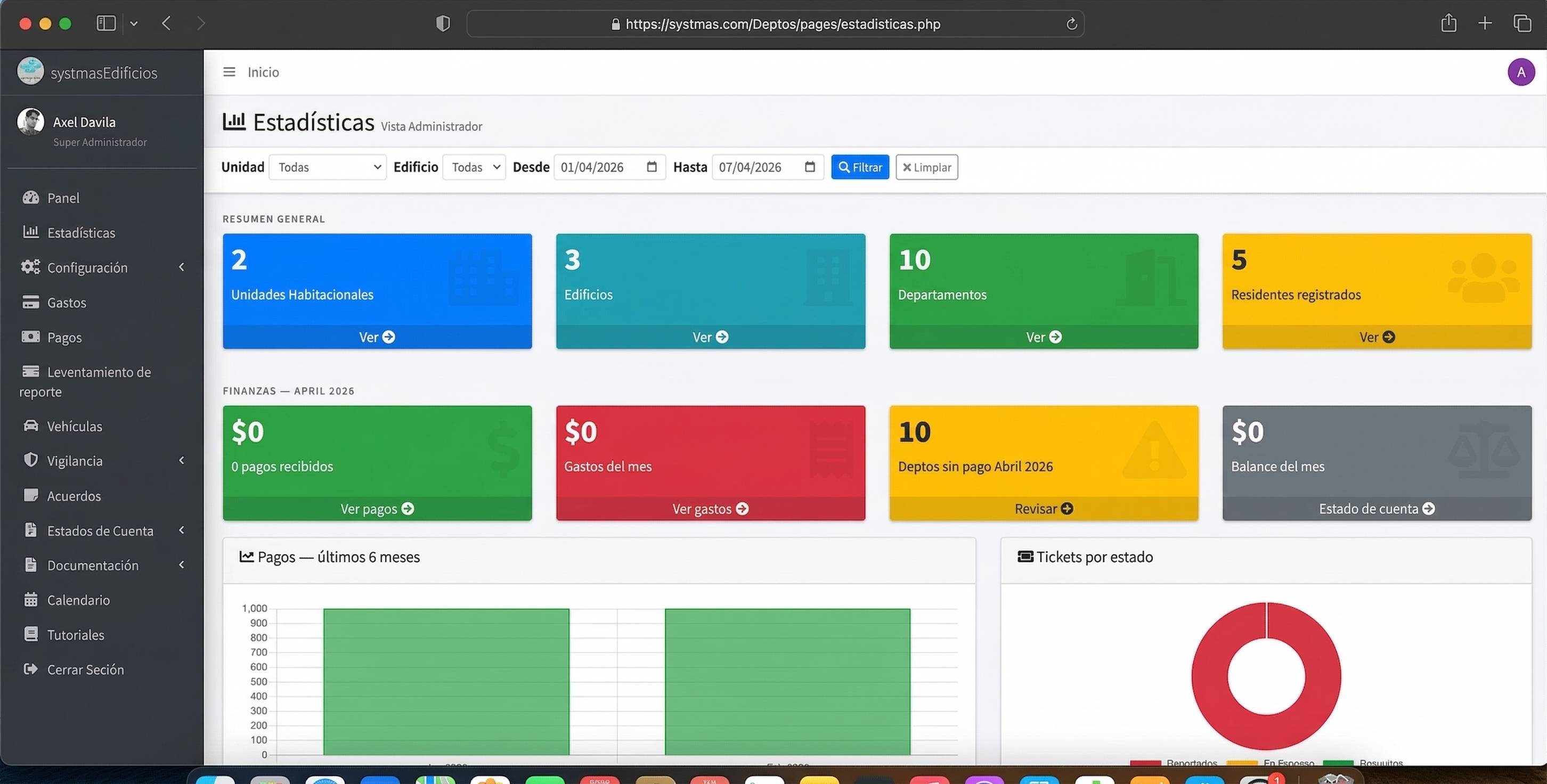 SystmasEdificios · Pantalla del producto