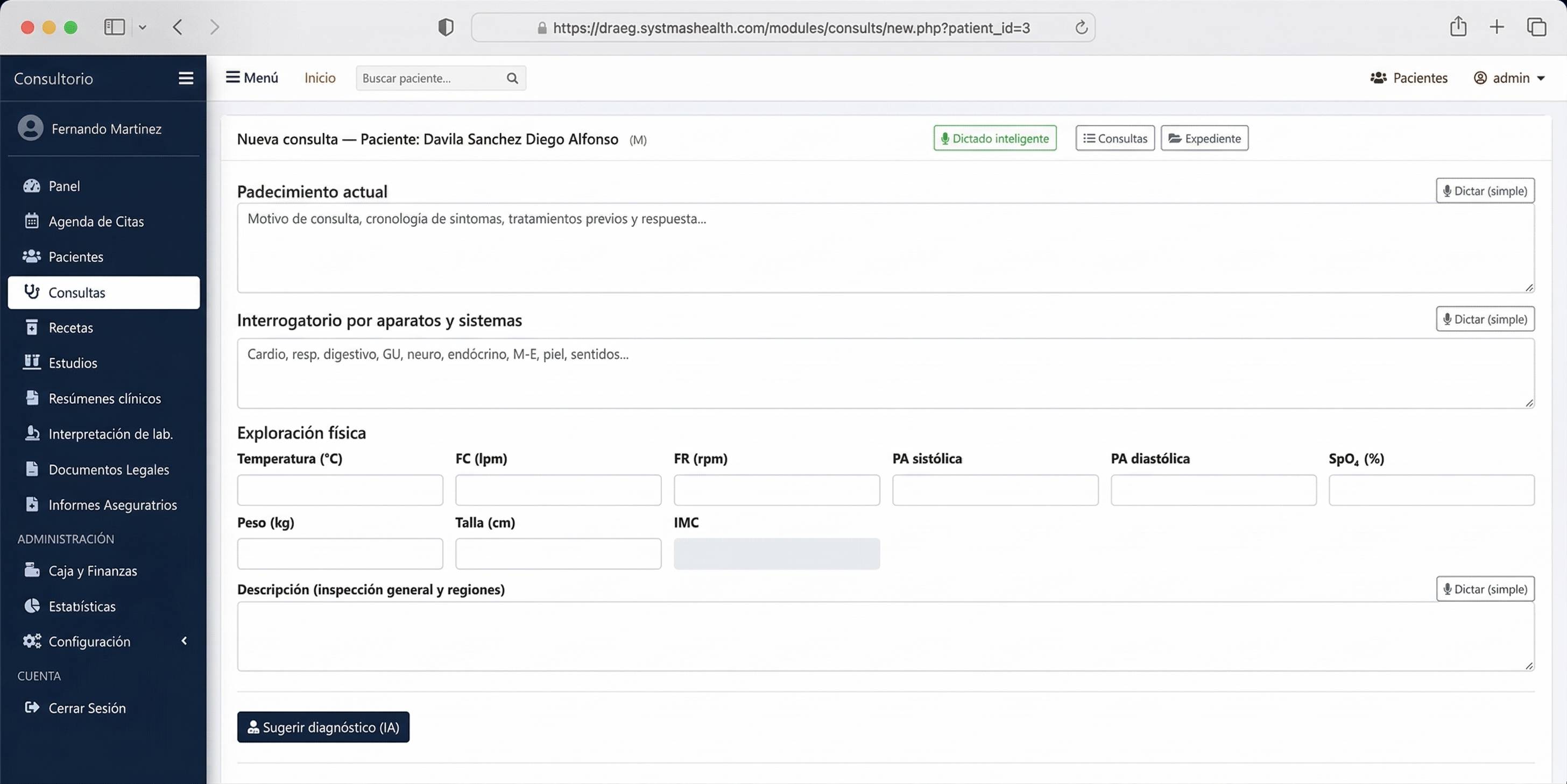SystmasHealth en uso